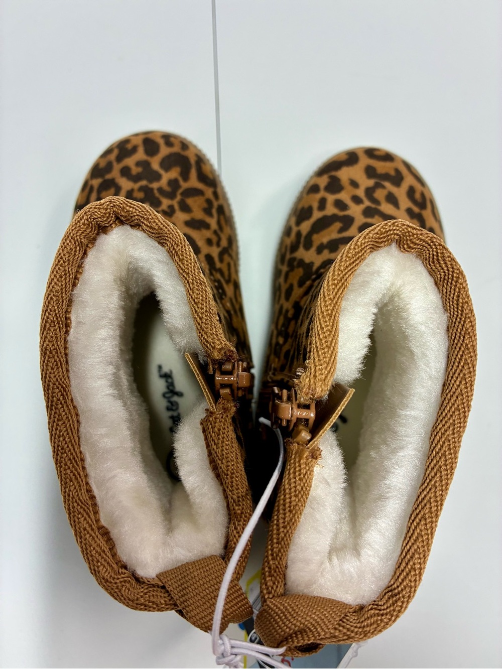 Cat & Jack Leopard Print Ankle Boots - Picture 6 of 7